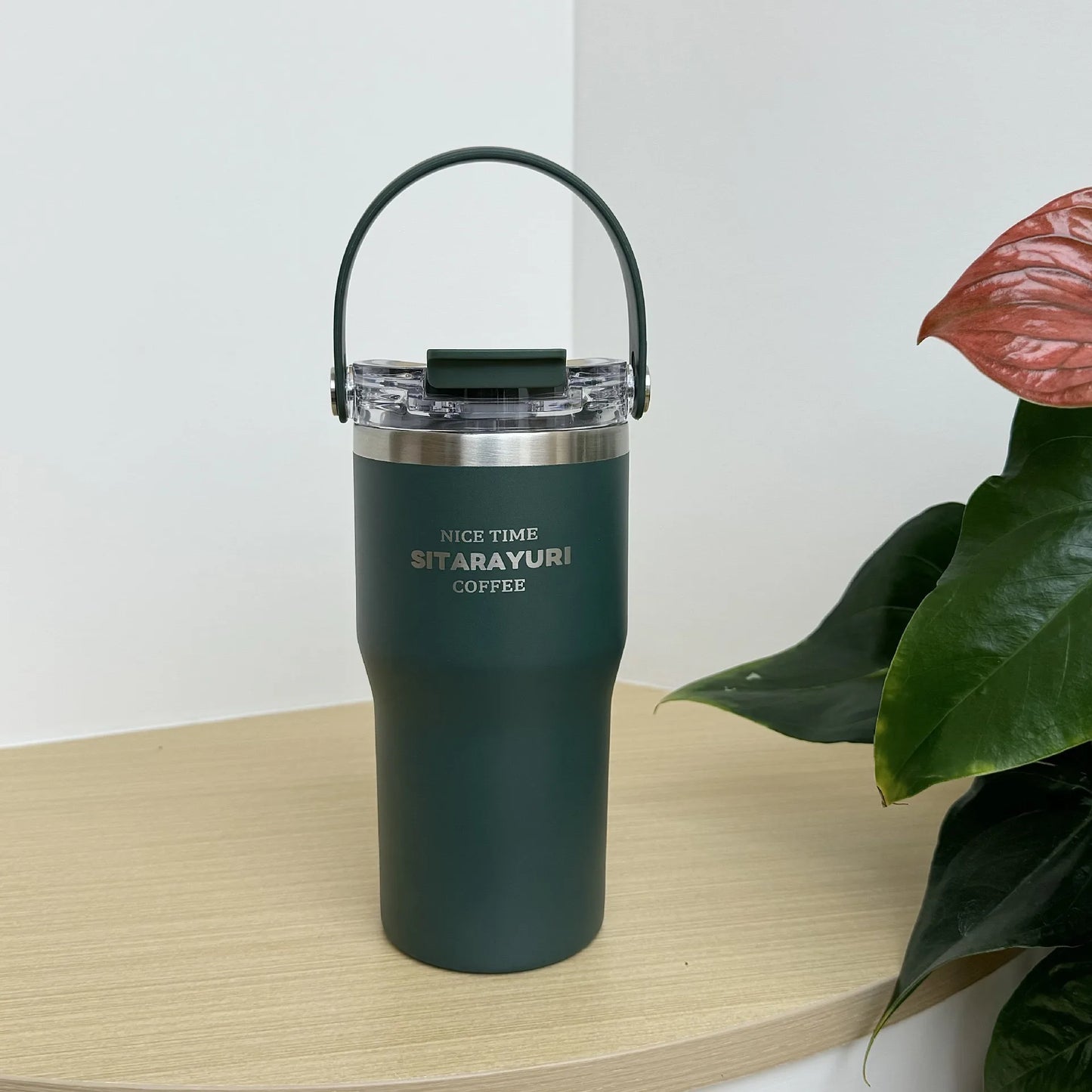 JUSTINLAU 600/900ml Insulated Cups Stainless Steel Double-drinking Thermos Cup with Handle& Straw Sports Bottle Car Ice Tumbler