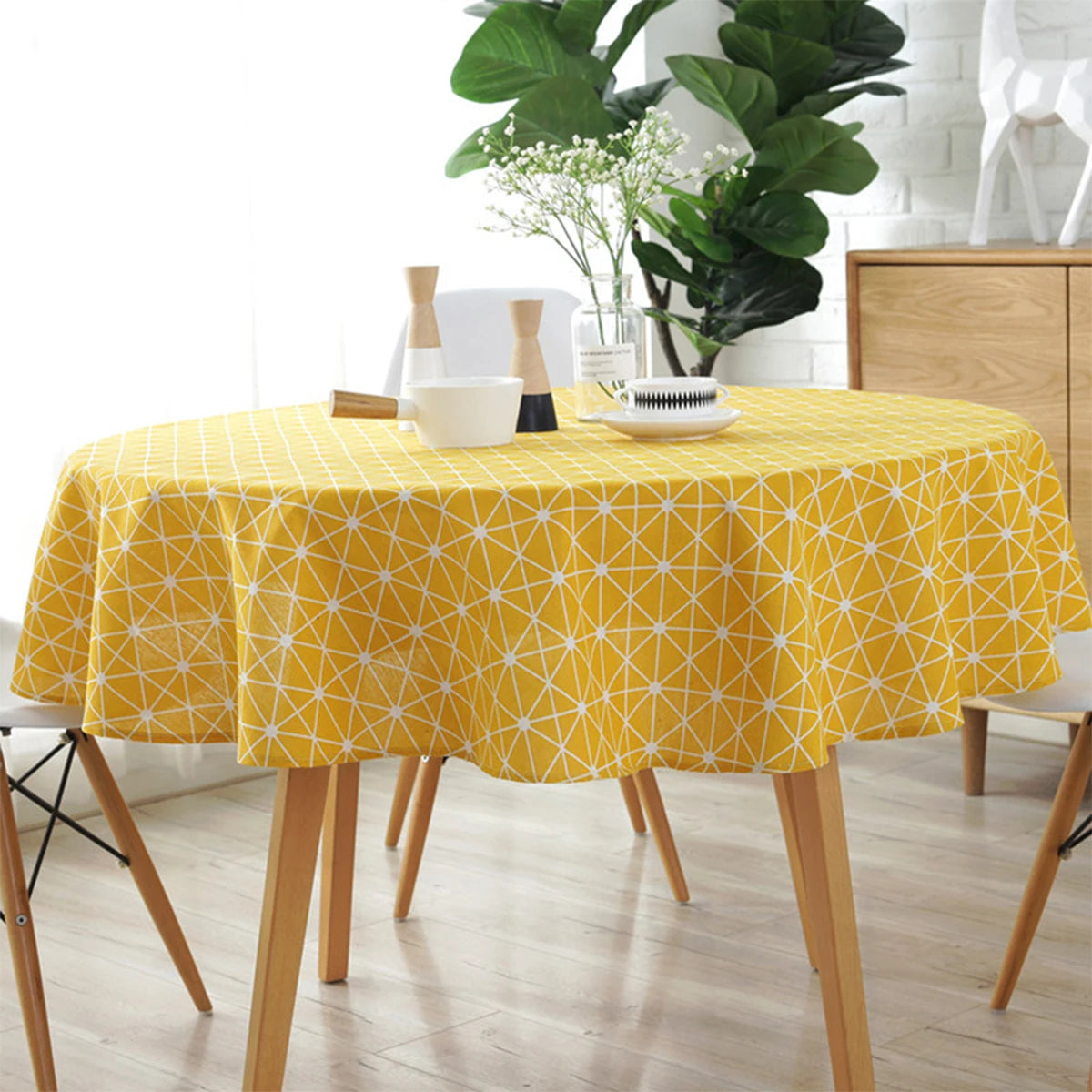 Round Tablecloth Washable Table Cloth Decorative Table Cover for Wedding Holiday Christmas Party Picnic Dining Room Table Covers