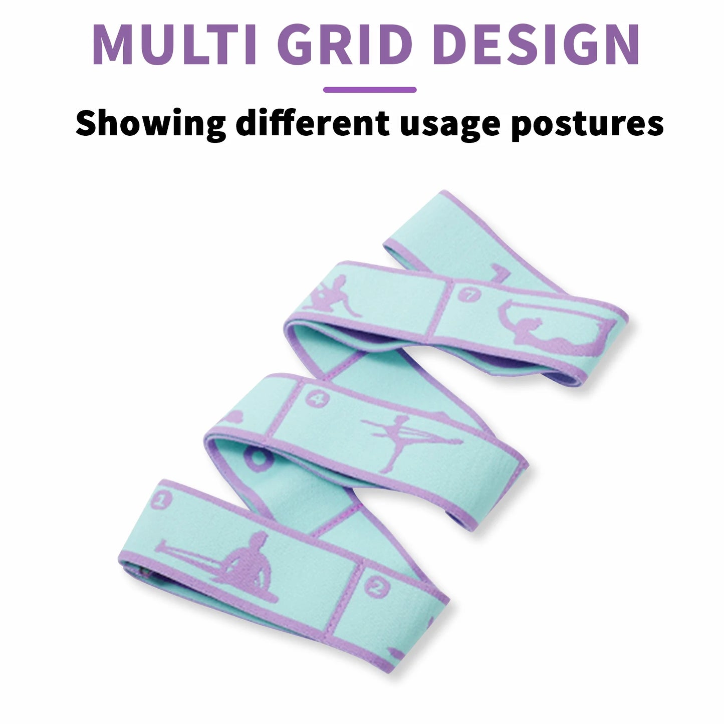 Yoga Pull Strap Belt Latin Dance Stretching Pilates Fitness Sport Elastic Resistance Bands with Yoga Exercis Pattern