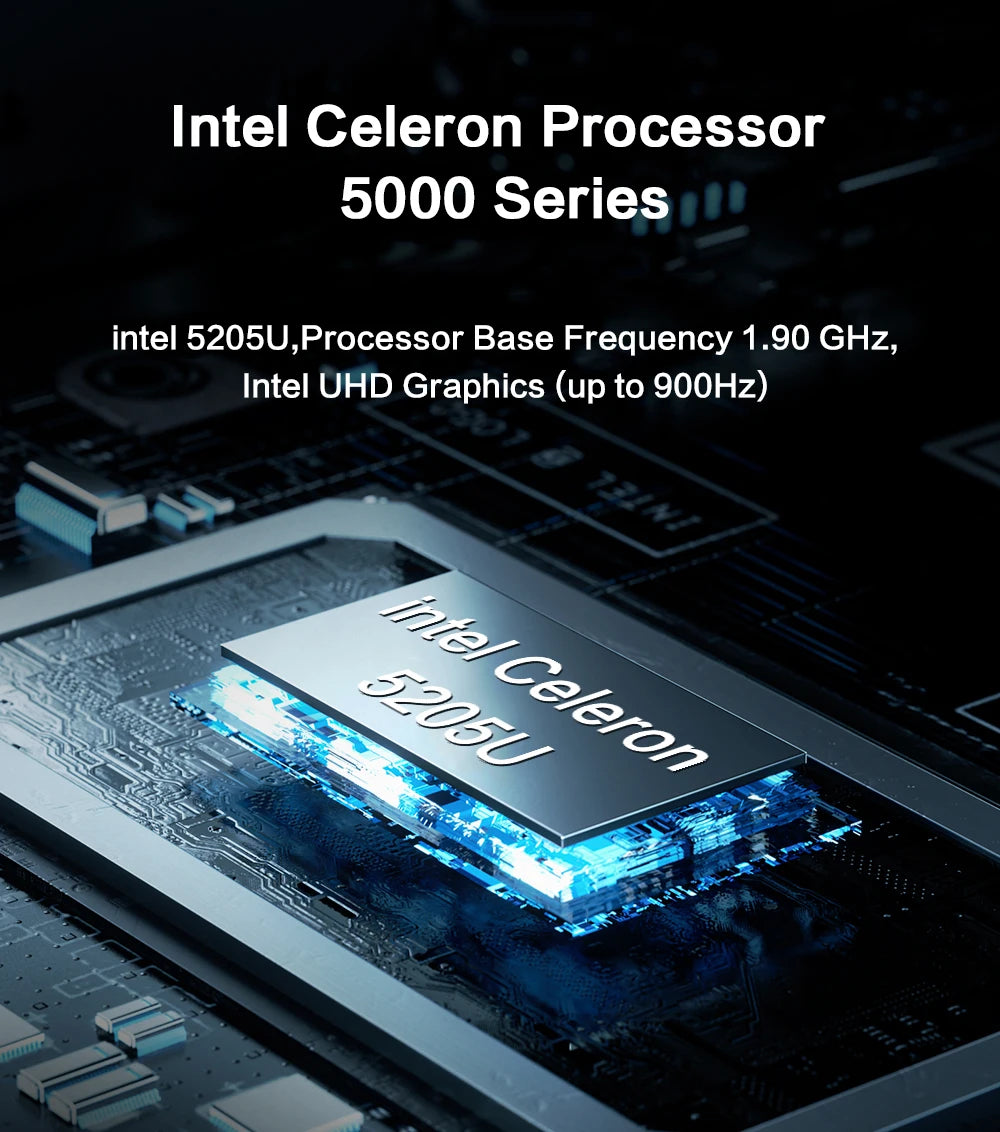 MLLSE M2 Plus Mini PC Intel Celeron 5205U Processor 8GB RAM 256GB ROM WiFi 5 BT4.2 Windows 11 Pro Desktop Computer