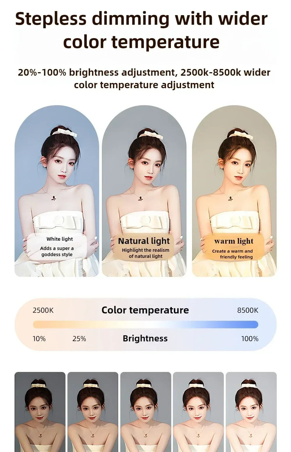 2500K-8500K RGB Three-color Dimming Ring Rabbit Cage Fill Light Selfie Live Broadcast Photography Light for Phone Action Camera