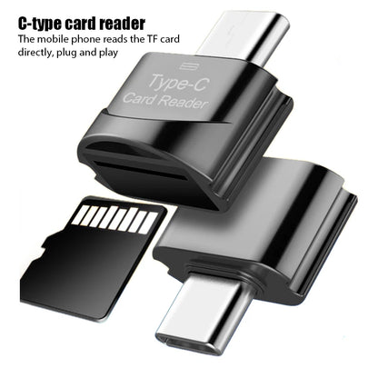 High Speed Micro SD to Type C Card Reader OTG USB Type-C Adapter Phone External Memory TF SD Card Adapter for Laptop Cell Phone