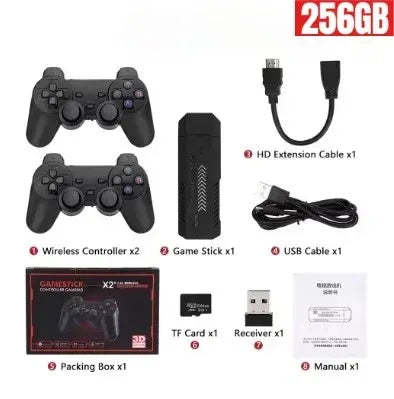 X2 Plus Game Stick 4K HD 2 4G Retro Video Game Console Wireless Controller TV Emulator PS1 N64 DC 256G Games