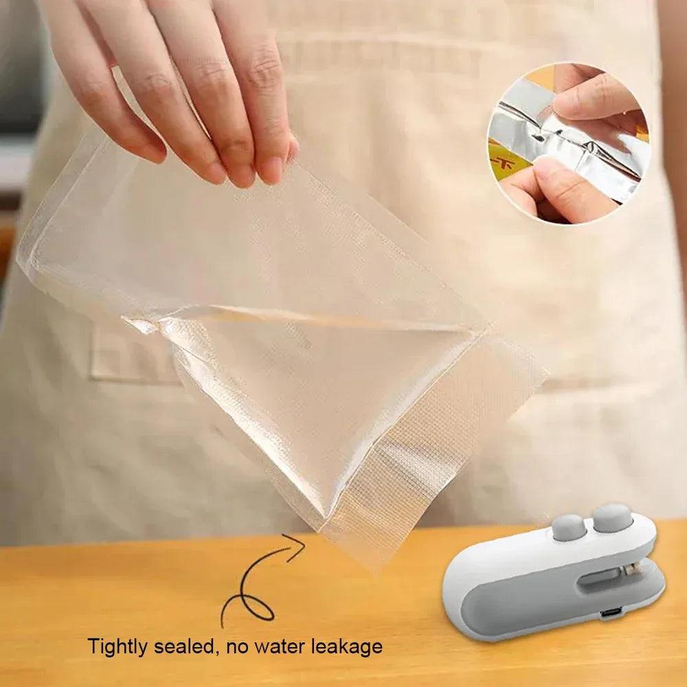 Mini Heat Bag Sealing Machine Package Bags Sealer Thermal Plastic Food Bag Closure Portable Sealer Food Packaging Heat Sealer