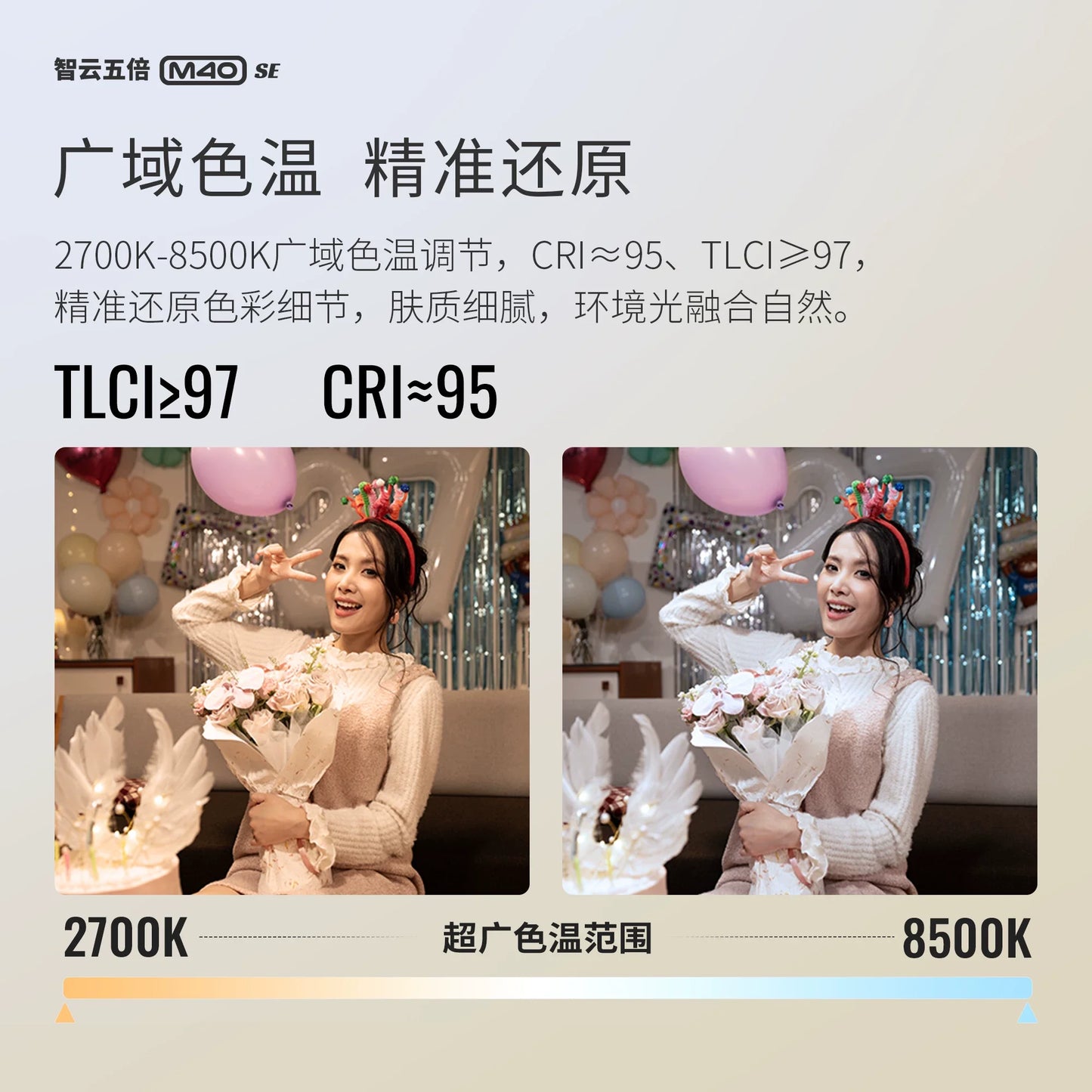NEW ZHIYUN FIVERAY M40 SE 40W Portable LED Video Light Bi-Color 2700K-8500K Photography Fill Light for Vlog Live Streaming