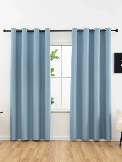 2panels Solid 100% Blackout Curtain - Curtains for Bedroom, Living Room Decor - UV Protection, Easy Sliding and Stylish Design