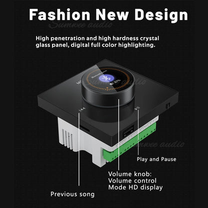 86 New item hifi professional smart wall mount stereo Background Music System speaker sets bluetooth mini in wall amplifier