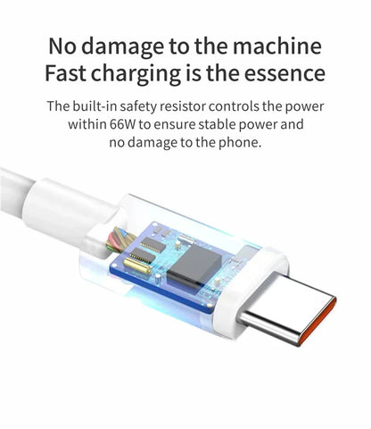 6A 66W Super Fast EU US Wall Charger Adapter 6A Type-C Cable For Huawei Mate 40 50 60 P50 Nova8 9 10 Honor 90 100 X7 X8 X9 Magic