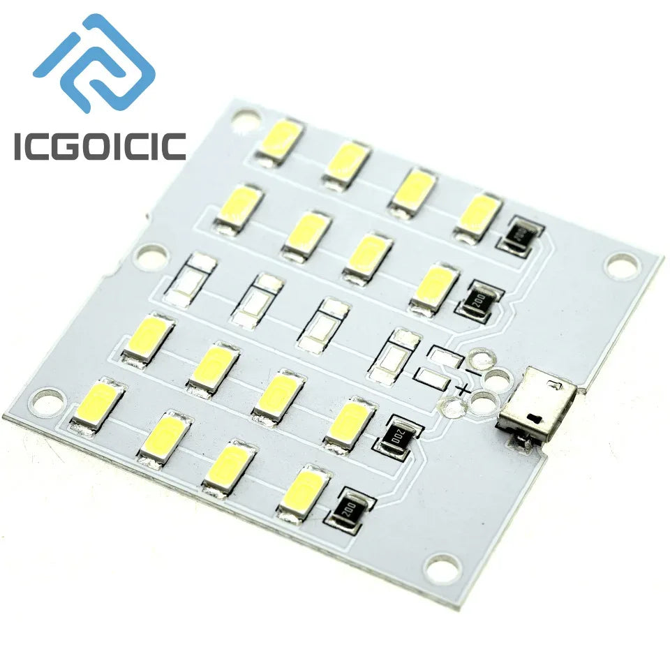 5730 SMD LED Light Panel 5V 450mA Micro USB Powered for Emergency Night Lamp Mobile Charger