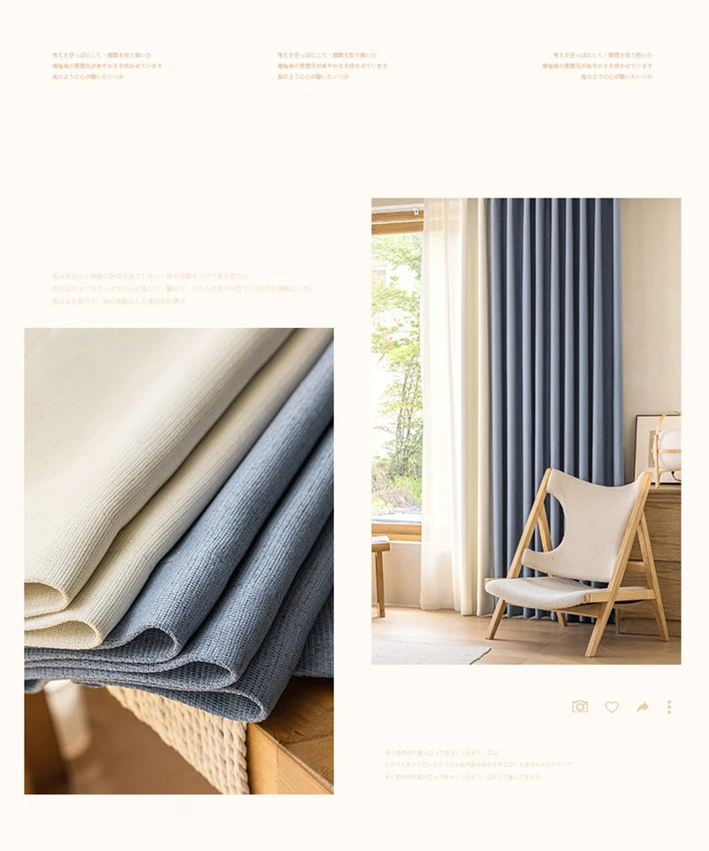 Minimalist Children's Room Drapes Large Area Bedroom Blackout Curtain Home Balcony Bay Window Curtains Modern Living Room Drape