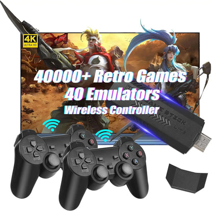 New 4K HD X2 Plus Game Stick Retro Game Console 40000 Games Wireless TV Video Handheld Gaming Player Emulator Game Toy Kid Gift