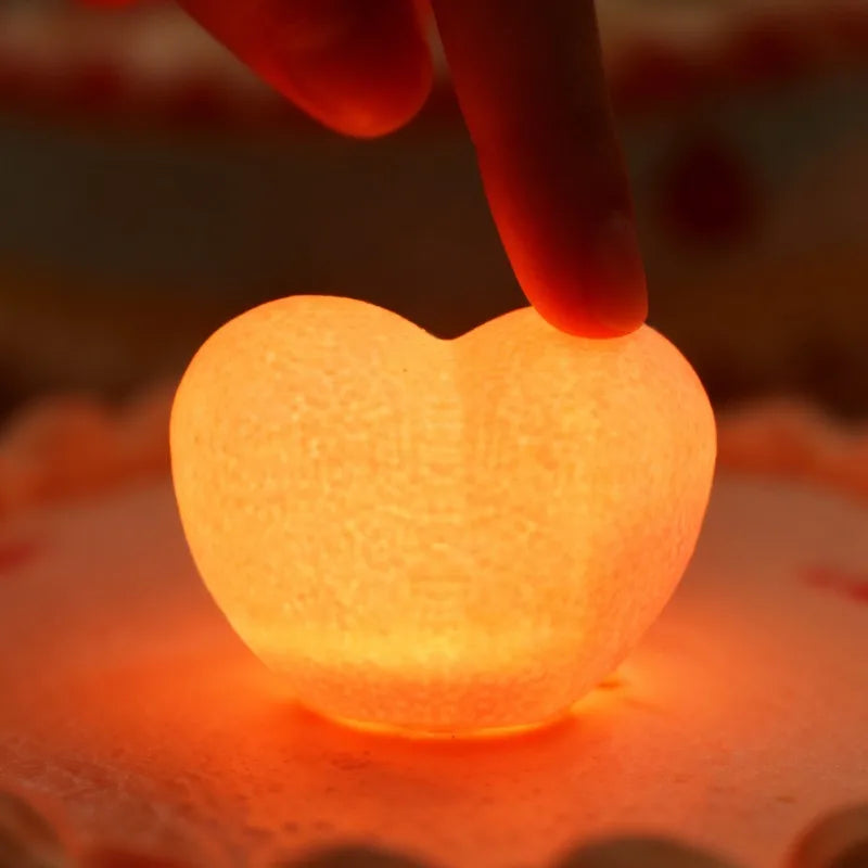 Romantic Creative 3D Love Heart LED Lamp Wedding Cake Night Light Ornament Birthday Christmas Home Ambient Light Gift Box Decor