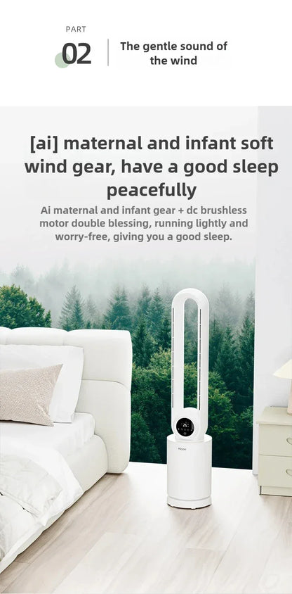 12-Speed Touch Control Bladeless Fan‌ Removable Washable Grille Tip-Over Protection Energy Efficient Cooling Tower Living Rooms