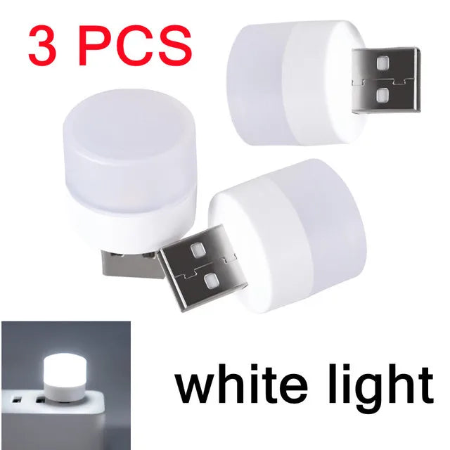 5V USB Plug Lamp Computer Mobile Power Charging Small Book Lamps LED Eye Protection Reading Light Small Night Lights 3/2/1PCS