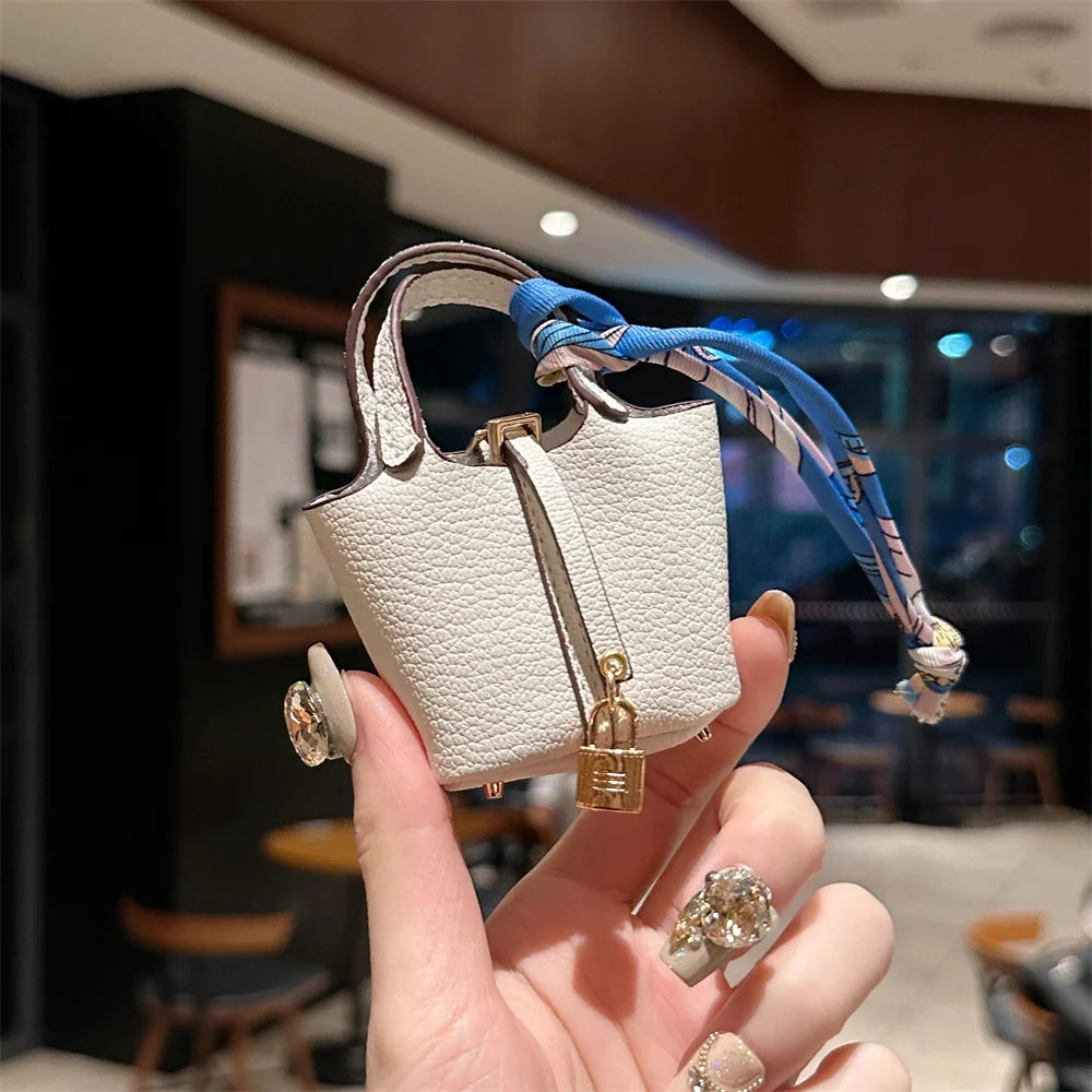 2024 New style Mini House Small Bag Handheld Portable Hand Rope Bluetooth Earphone Bag Zero Wallet Multi functional Small Bag