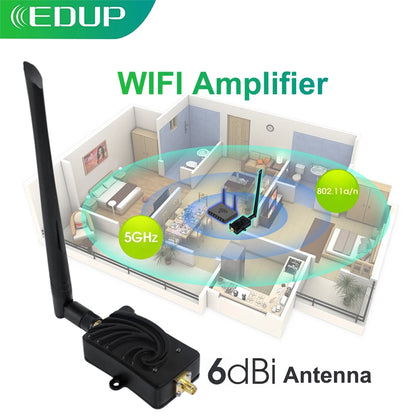 EDUP AB011 5.8G 5W WiFi Booster Wireless Amplifier Long Range Wi-Fi Repeater Model Remote Control Signal Extender