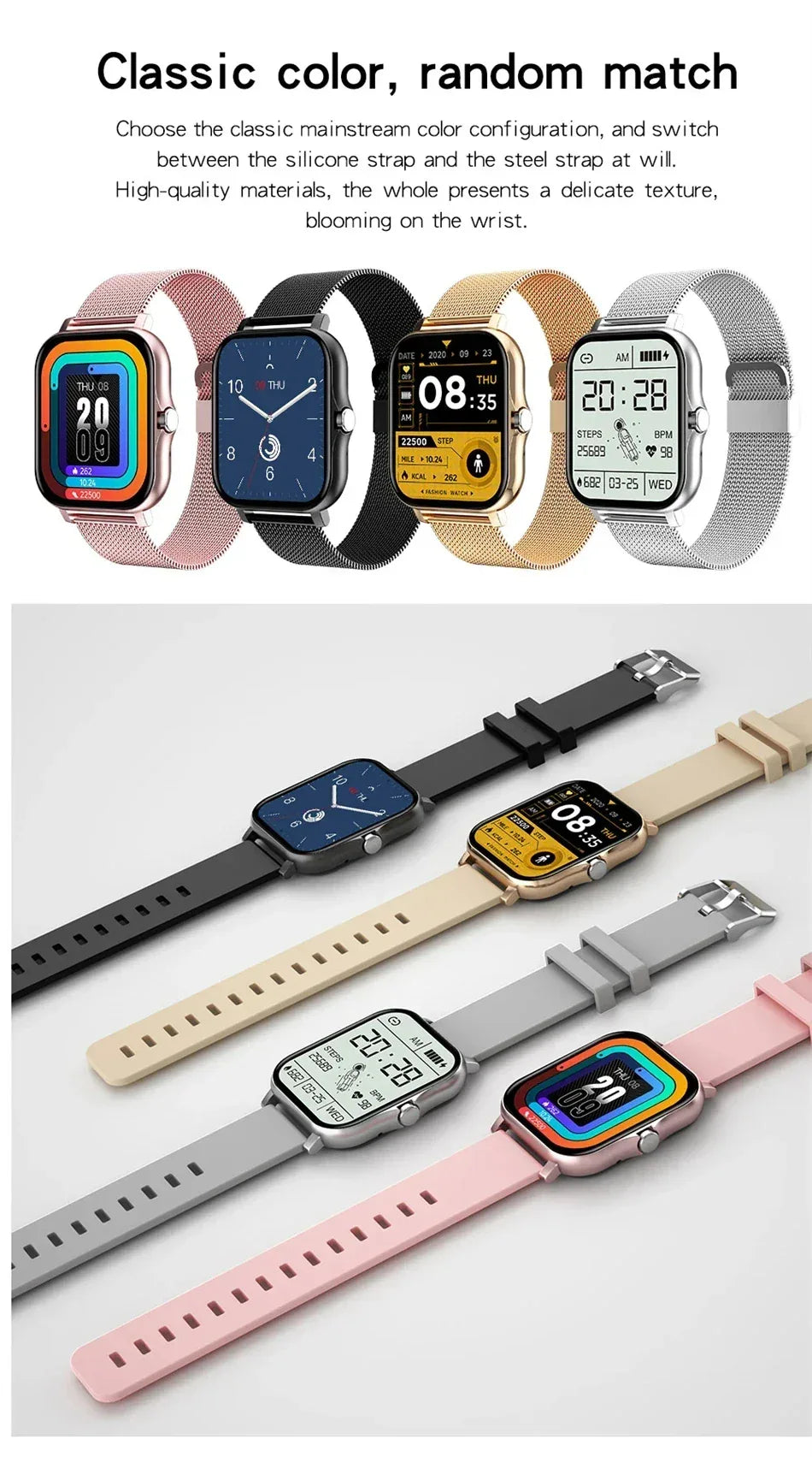 2025New Upgrad Smart Watch For Men Women 1.83Inch Full Touch Display BT Call Sports Monitoring SmartWatch For Android&IOS Phone