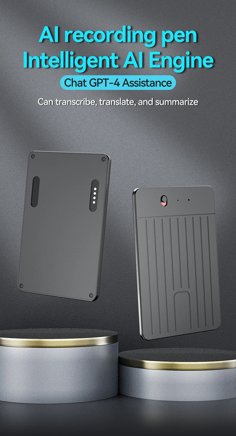 New8-128GB AI ChatGPT-4 Intelligent Voice Recorder Audio App Phone Call Record Transcribe Summarize 58LanguageTranslation Device