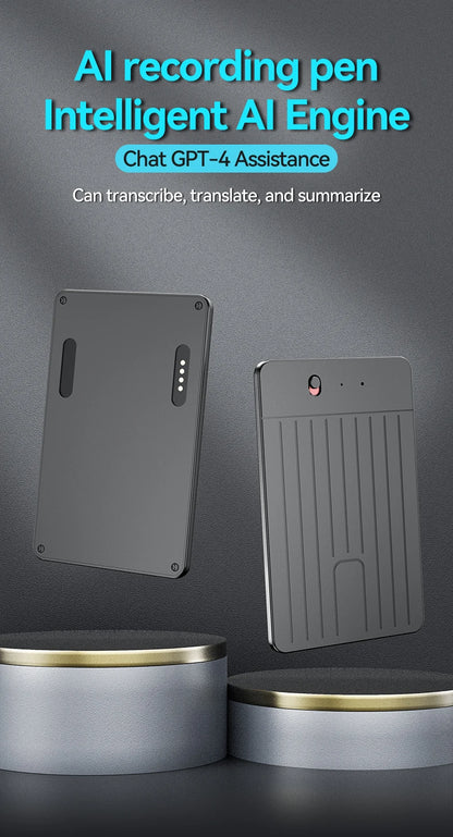 New8-128GB AI ChatGPT-4 Intelligent Voice Recorder Audio App Phone Call Record Transcribe Summarize 58LanguageTranslation Device