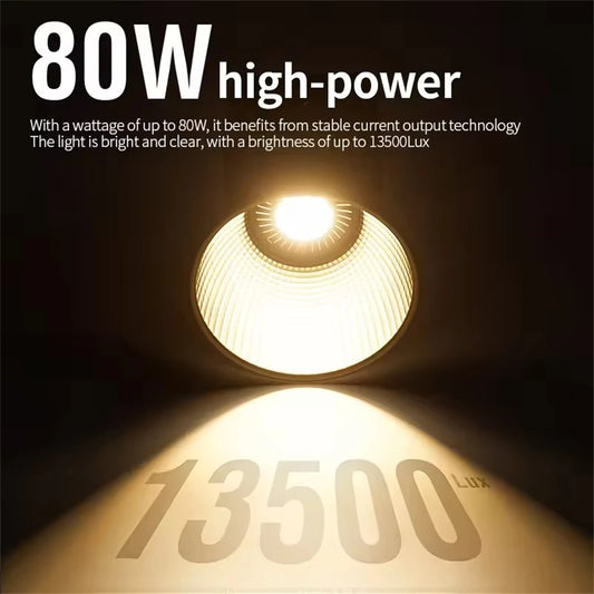 MEUYAG  ZU80 COB Photo Studio Light Bi-Color 2500K-8500K LED Video Light CRI95+ TLCI97+ Photography Fill Lighting with Diffuser