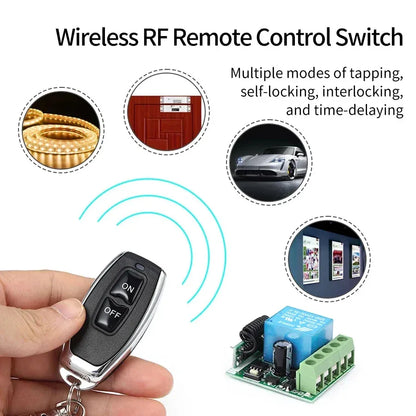 433Mhz 10A Relay Receiver and 2CH Transmitter Remote Control DC 12V 1CH RF Wireless Switch For Door Electromagnetic Lock