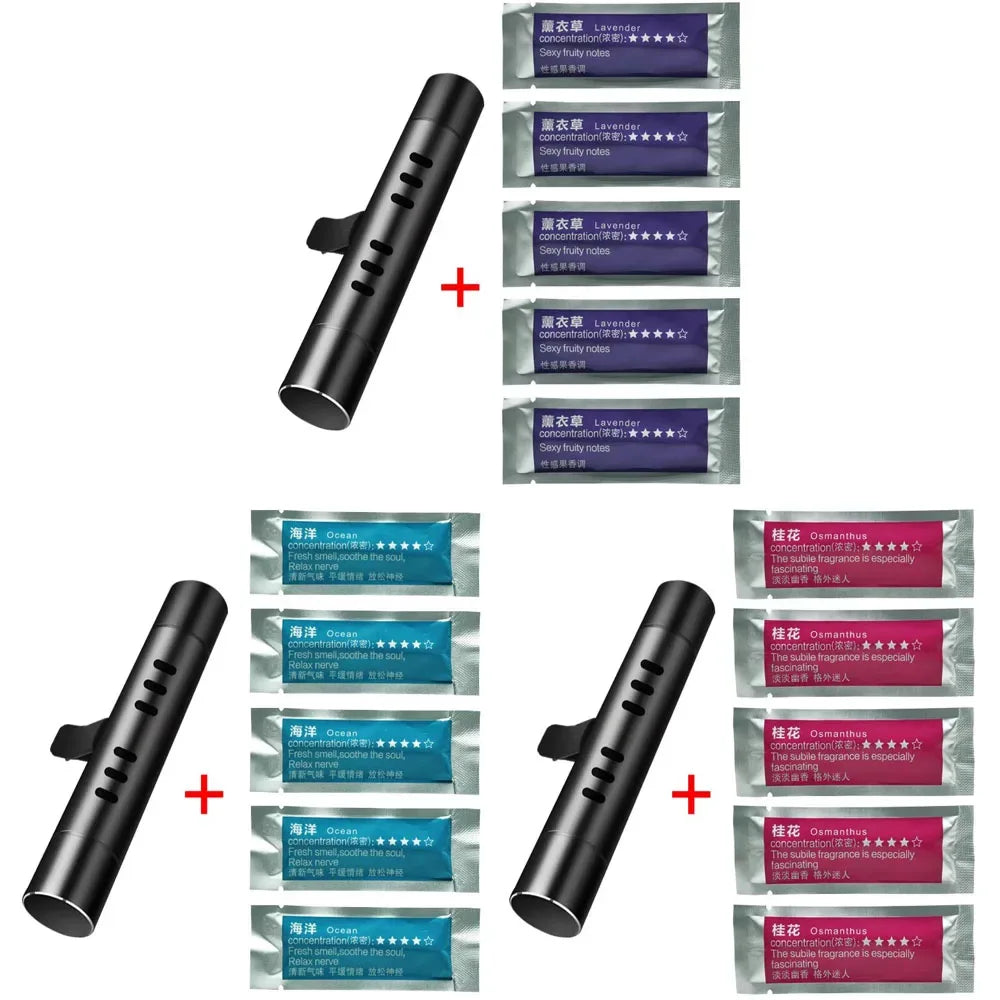 1/3/4Sets Car Air Freshener Outlet Car Air Conditioning Vent Solid Perfume Car Perfume Stick Supplement 6 Flavour