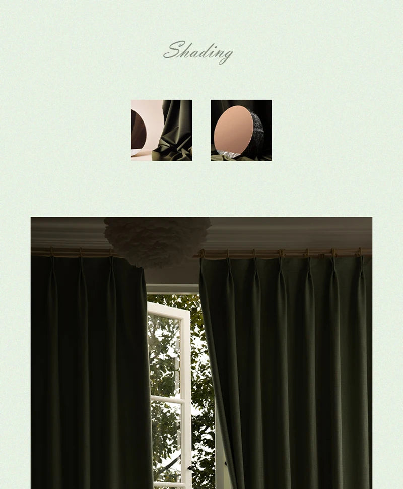 Modern Simple Balcony Drapes Light Luxury Bedroom Thick Blackout Curtain Large Area Bay Window Curtains Home Living Room Drape