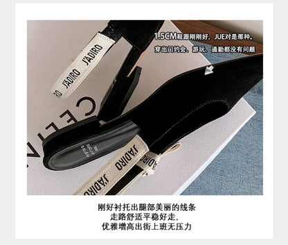 2025 New Fashionable Pointed-toe Buckle Solid Color High-heeled Sandals for Women in Spring and summer  Luxury Shoes