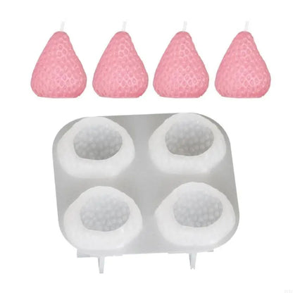 3D Strawberry Aromatherapy Candle Silicone Mold DIY Handmade Romantic Scented for Valentine's Day Party Home Decor Birthday Gift