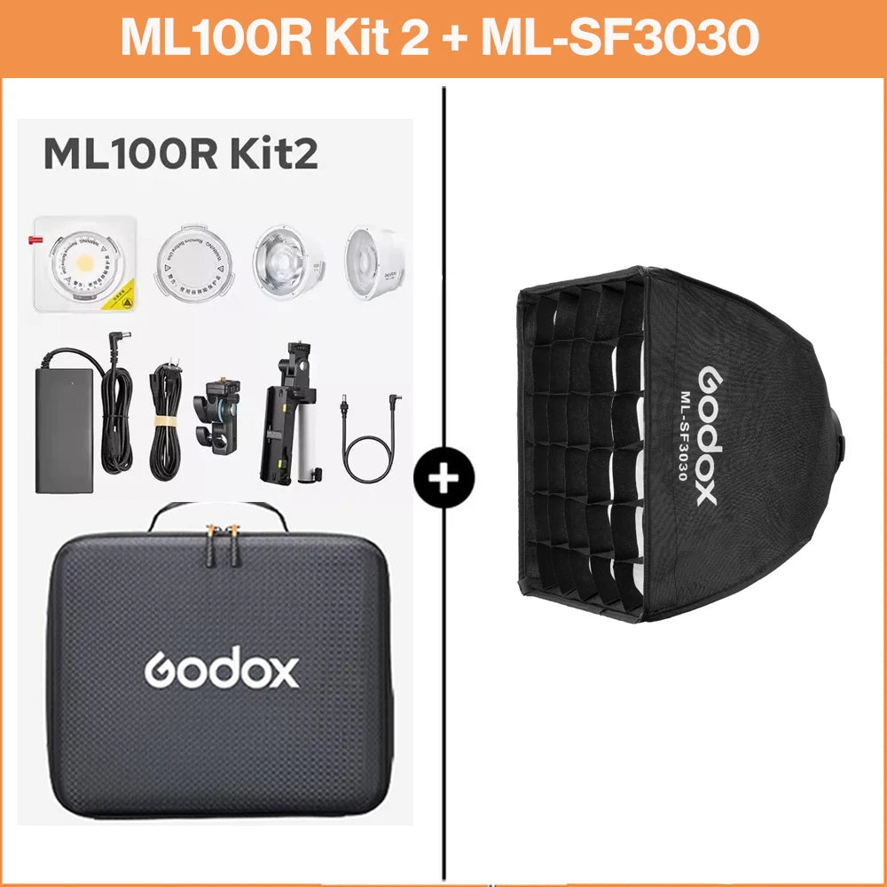 Godox ML100R 110W RGB LED Video Light 2800-6500K 11 FX Effects APP Control Godox Mount for Filmmaking/Live Streaming/Vlog
