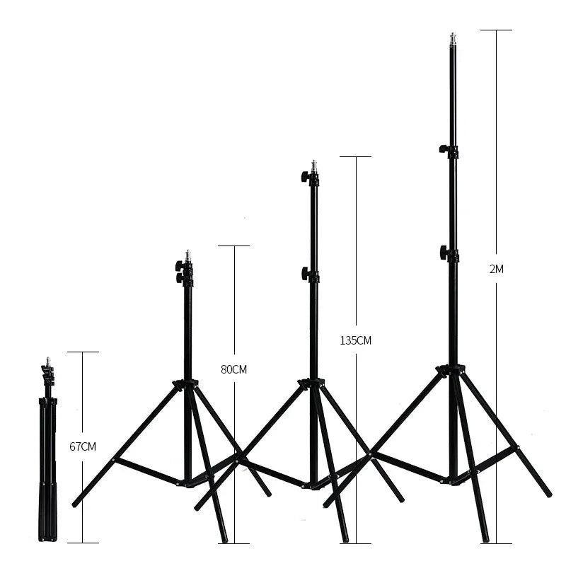 1/4 Screw Head Light Stand Tripod 2m 1.5m 68cm For Phone Selfie Stick Adjustable For Photo Studio Flashes Photographic Softbox