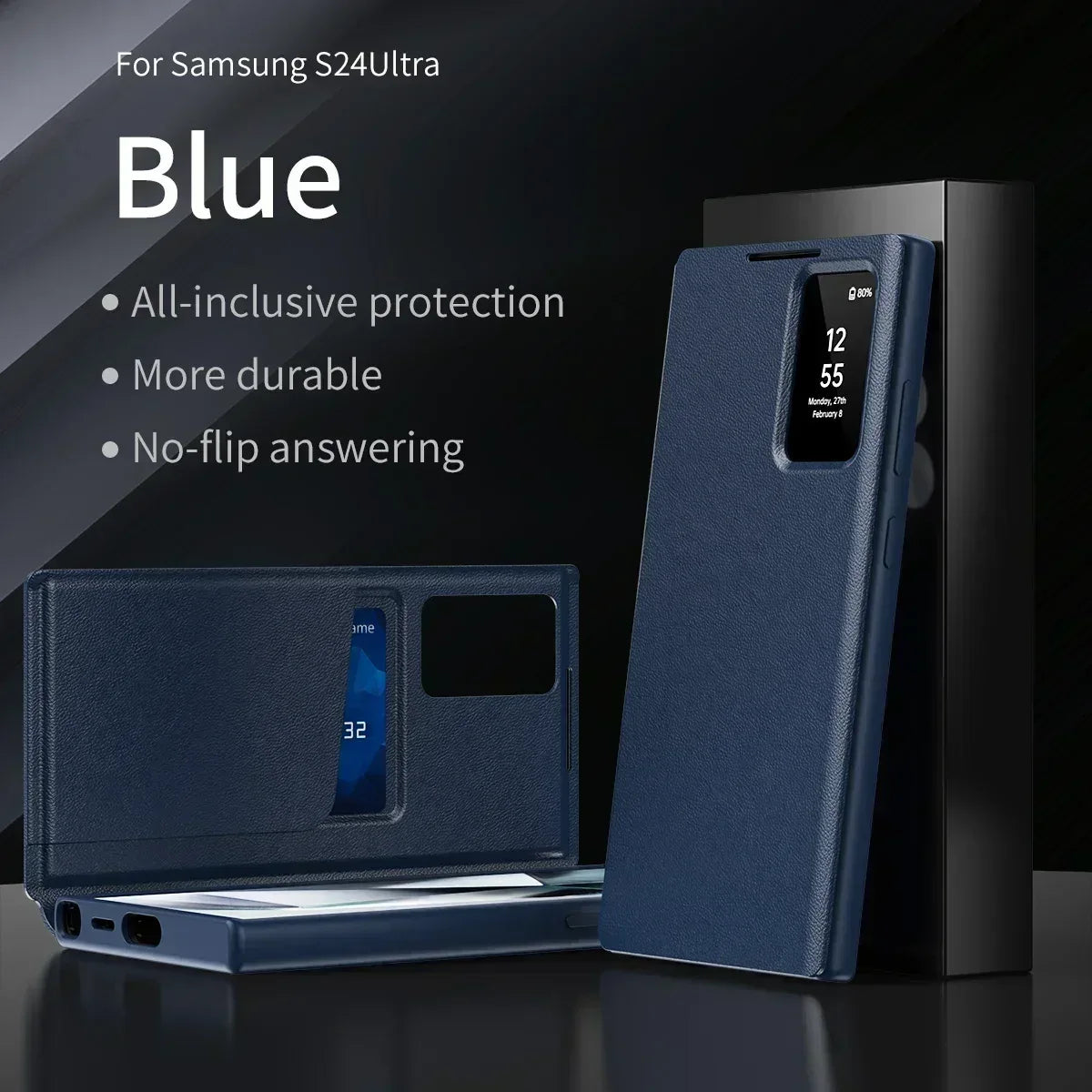 Original High Quality Smart Display LED View Windows Case For Samsung S25 Ultra S24 S23 S22 Plus Flip Wallet Card Phone Cover