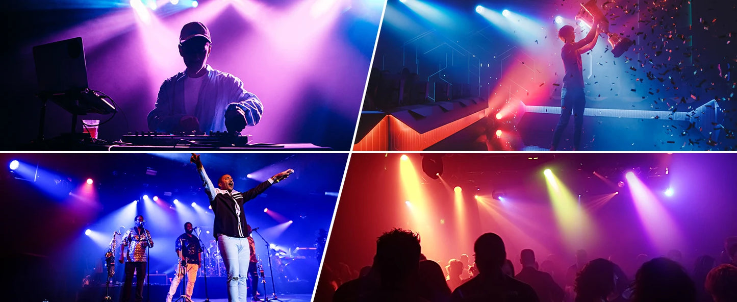 U'King 2Pcs 220W Beam Wash Zoom Moving Head Lights With Light Strip19X15W RGBW LED Stage Light DMX512 DJ Light For KTV Bar Party