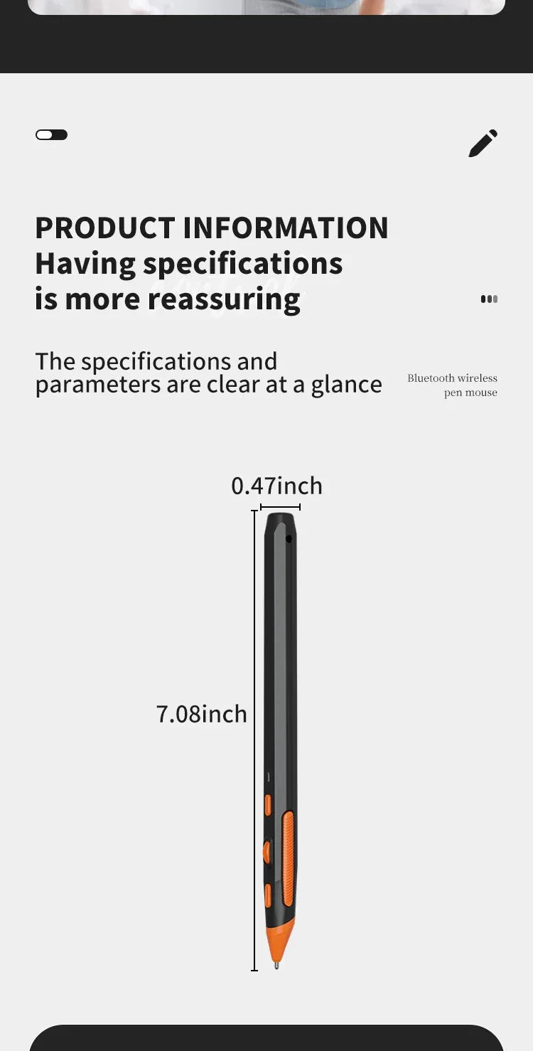 UTHAI 2-in-1 Wireless Writing Pen Mouse Type-C Bluetooth Dual Mode 2.4G+Bluetooth PPT Flip for Desktop Laptops Charging