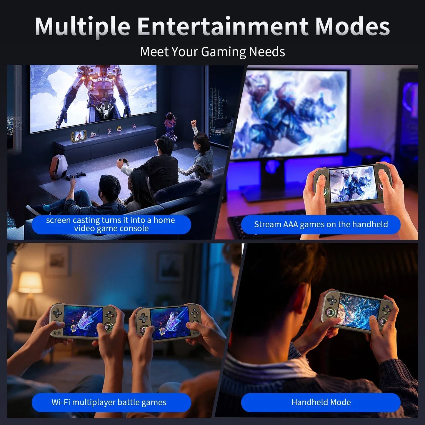 ANBERNIC RG 477M Retro Handheld Game Console 4.7" LTPS In-Cell Screen Android Video Game Player Dimensity 8300 AI Assistant FOTA