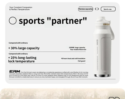 Large Capacity Waterbottle  Insulated Flasks Stainless Steel Tumble Cycling Sports Portable Water Bottle for Men