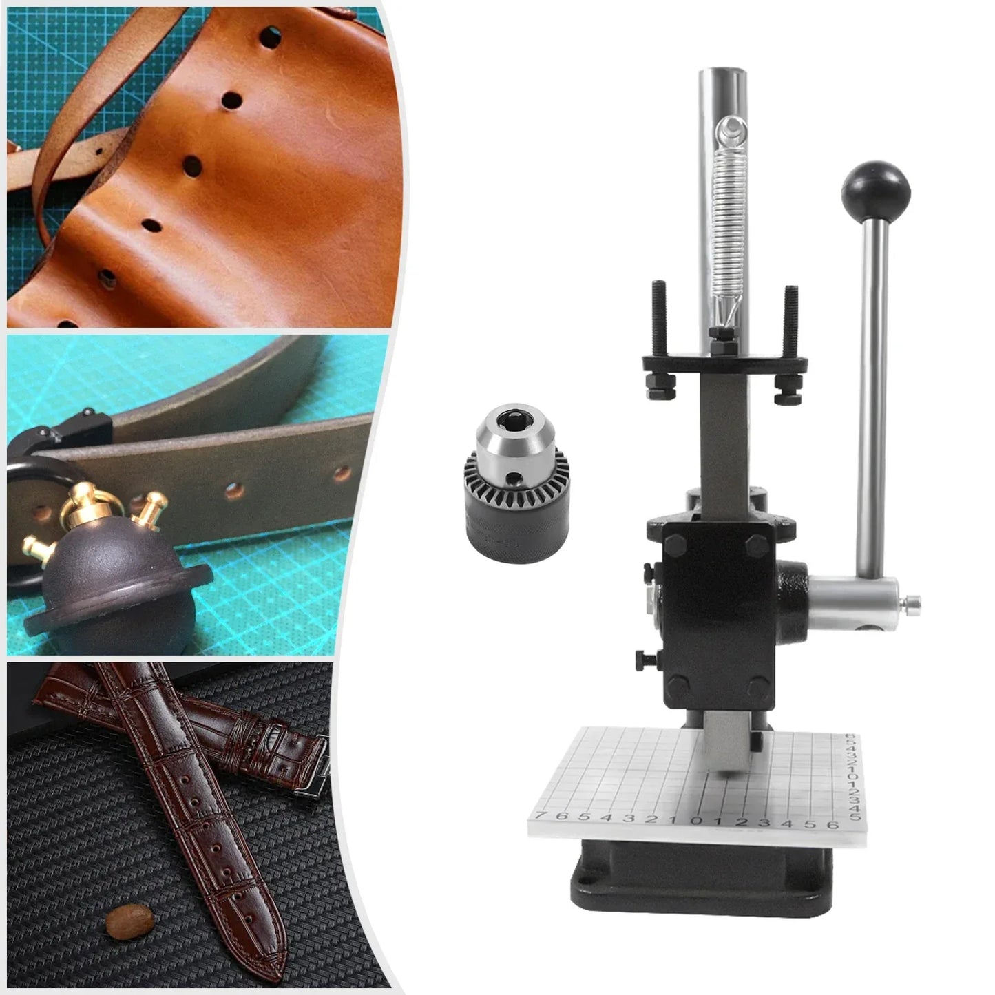 Leather Craft Imprinting Machine DIY Manual  Embossing Press Cut Leathe Hole Puncher Punching Bronzing Tool Cutting Stitching
