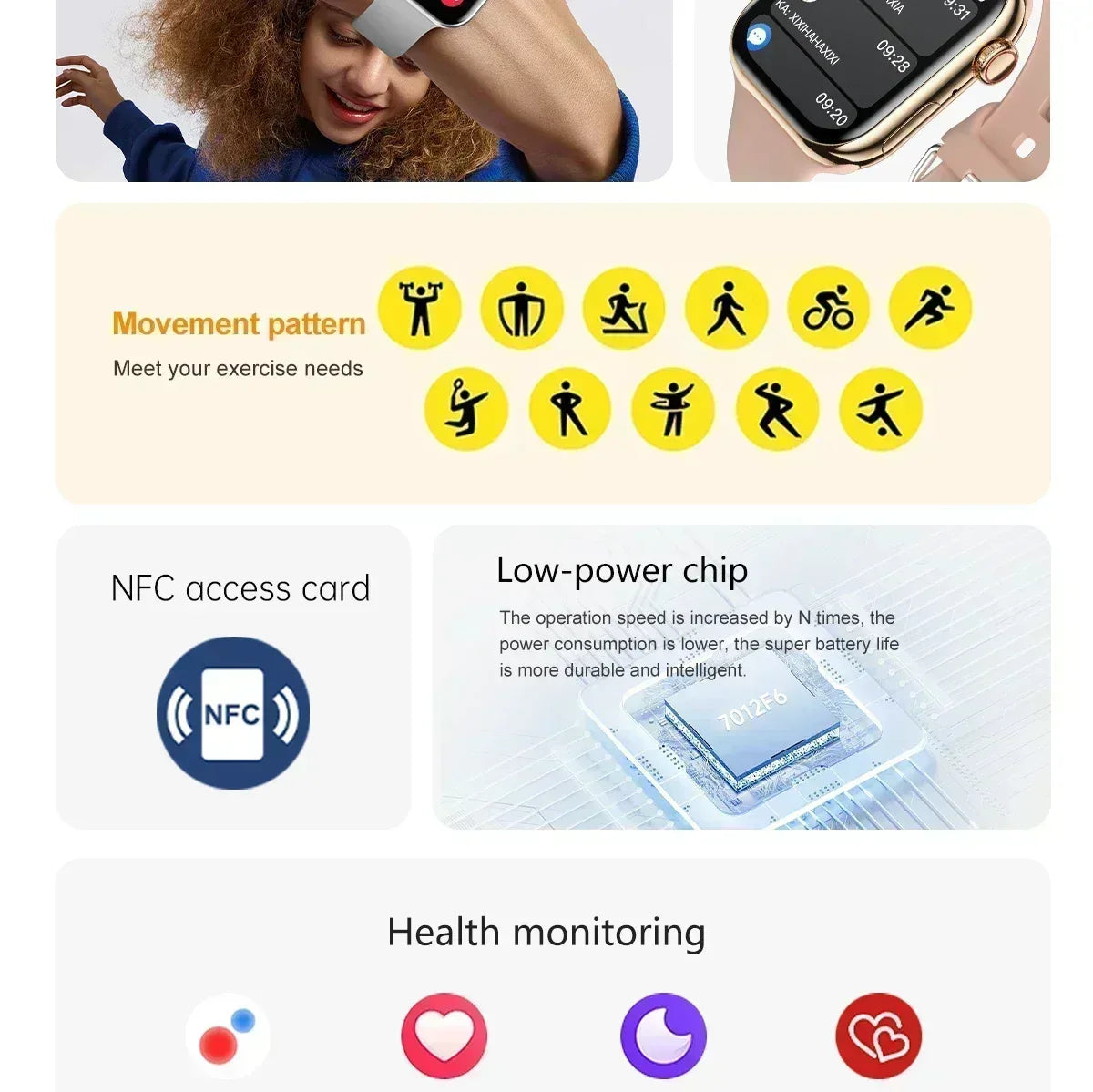 New Watch 10 Smart Watch Men Body Temperature BT Call NFC Always on Display GPS Sport Watches Women Smartwatch For Apple Android