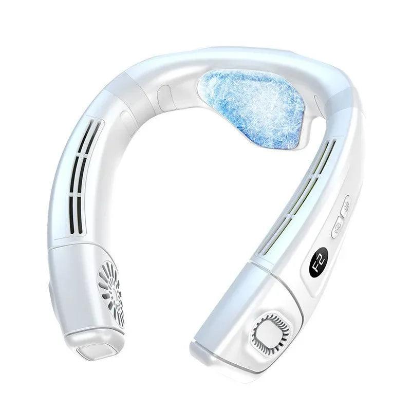 2026 New Upgrade Neck Air Conditioner Portable, 360° Up-down Airflow Neck Fans, 2 In1 Neck Fan With Cooling Plate, 6000mAh