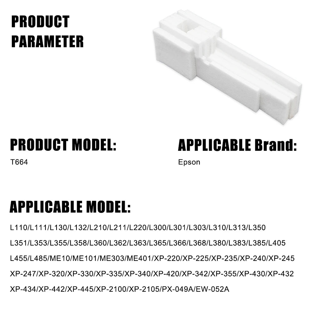 Waste Ink Tank PAD Sponge for Epson L355 L210 L120 L365 L110 L111 L130 L132 L211 L220 L222 L300 L301 L360 L362 L363 L366 L455