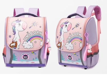 Waterproof Children Primary School Bags Cute Unicorn Rainbow Backpacks Kids Cartoon Animal Dinasour Shcoolbags for Kindergarten