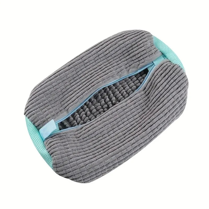 -Durable Shoe Washing Machine Bag for All ShoeTypes-Yellow with Blue Zipper,Ideal for Sneakers and Casual Shoes,Laundry Wash Bag