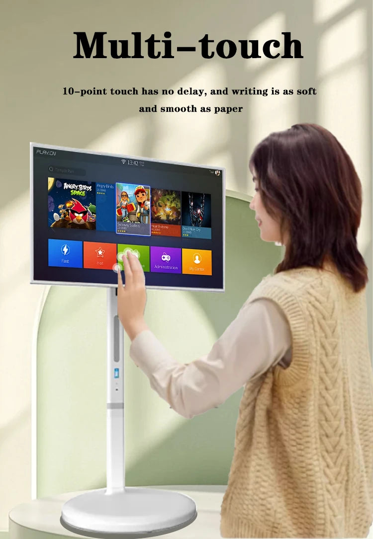 Téléviseur intelligent interactif 24 pouces avec écran tactile, salle de sport et jeux en direct