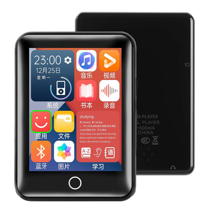 Metal Full Screen 3.0-inch MP3 Music Player Bluetooth 5.0 External Play Mini Portable Walkman/FM/eBook/Recorder MP4 Touch Screen