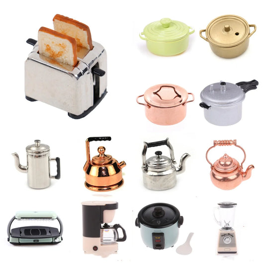 1PC Dollhouse 1/12 Scale Mini Bread Machine Miniature Kitchen Access Toaster Home Decoration Spoon Shovel Cookware Model by PDG ibma