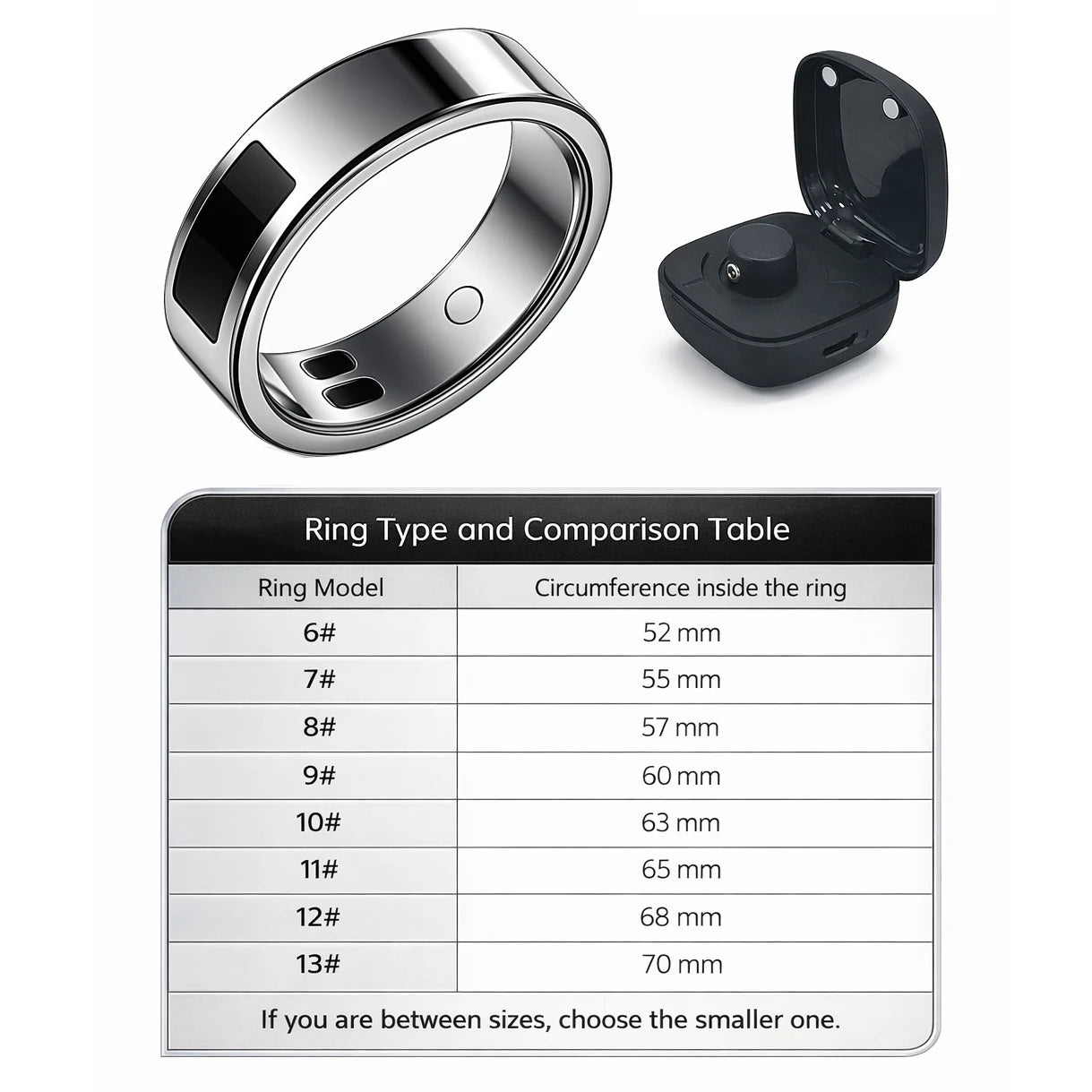 2026 Health Monitoring Smart Ring, Continuous Heart Rate Blood Oxygen Sleep Tracker, Silent Vibration Notification Smart Ring