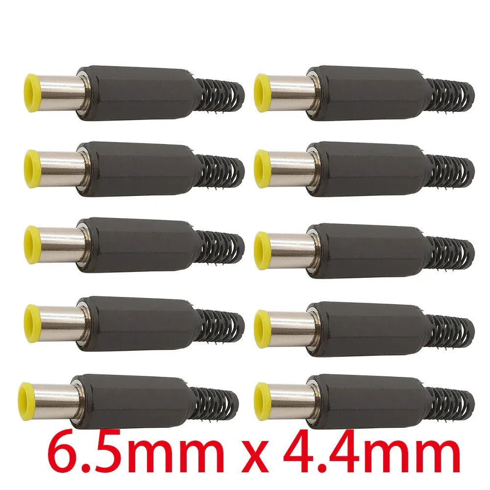 10Pcs 3.5 x 1.3mm 5.5 x 2.1mm 5.5 x 2.5mm 6.5 x 4.4mm DC Power Male Plug Jack Adapter Wire Charging Plug Electric Connector