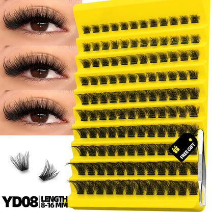 GROINNEYA Cluster Lashes Natural Eyelash extension Volume Individual Lashes Mixed Tray Faux Mink Lashes Cilias Makeup