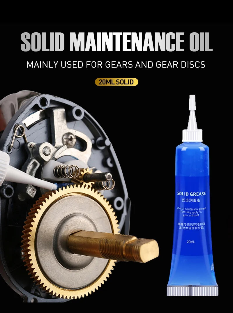 SEASIR Protective Grease (20ml) + Lubricant Oil For Fishing Reel Bearing Maintenance Oil Fishing Tool (20ml X 2 Pcs)