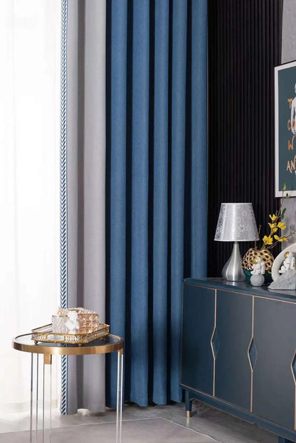 New Baby Velvet Seamless Stitching Wheat Ears Standing Edge Living Room Bedroom Blackout Curtain Blue Pink Nordic Simple Rhj